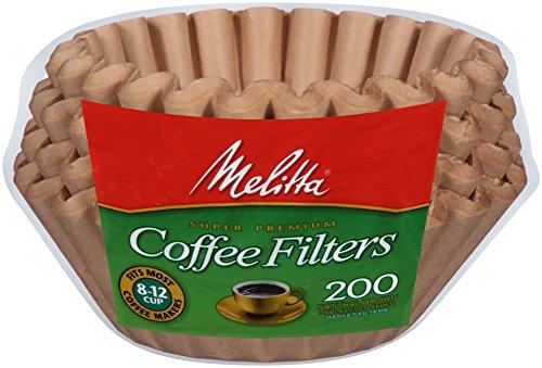 Melitta Basket Coffee Filter, (200 Count), (Pack of 1), Brown for 8-12 Cup 200 Count (Pack of 1)