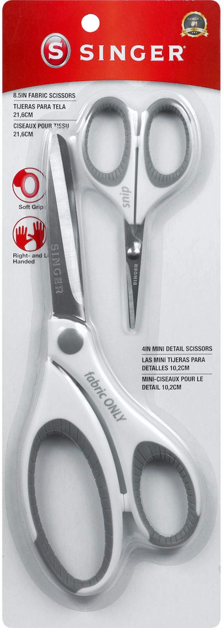 SINGER 07175 Sewing and Detail Scissors Set with Comfort Grip