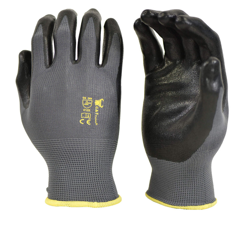 6 PAIRS Men's Working Gloves with Micro Foam Coating - Garden Gloves Texture Grip - men’s Work Glove For general purpose, construction, yard work, Large Men's Large Family Pack 6 Pairs