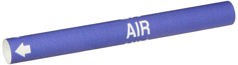 Brady 4002-A B-915 Coiled Printed Plastic Sheet, White on Blue BradySnap-On Pipe Marker for 3/4" to 1 3/8" Outside Diameter Pipe, Legend "Air"