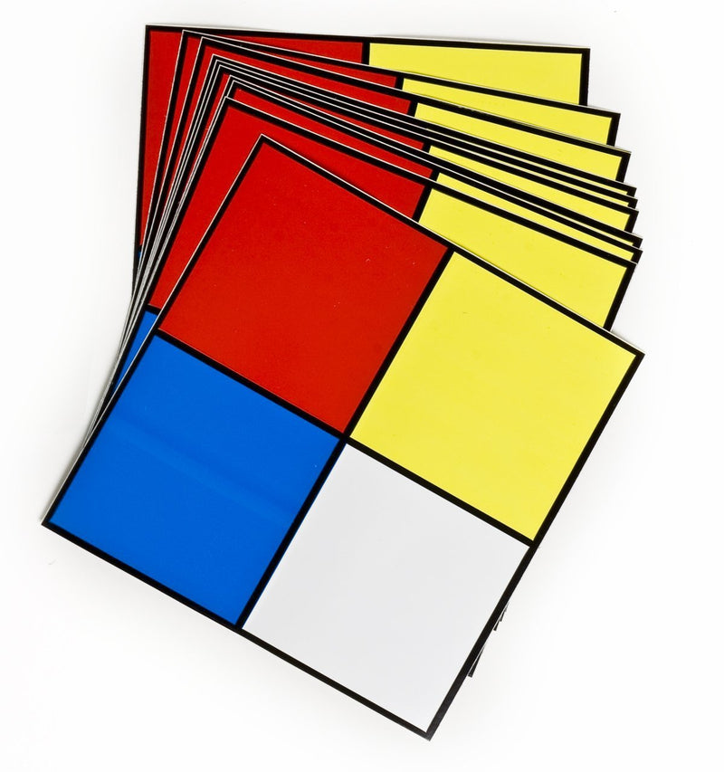 Brady 58501 5" Square, B-946 High Performance Vinyl, Black, Red, Blue, Yellow on White Hazardous Material Signal, Legend "NFPA Diamond" (Pack of 10)