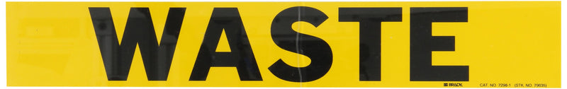 Brady 7298-1 14" Width x 2-1/4" Height, B-946 High Performance Vinyl, Black on Yellow Self-Sticking Pipe Marker, Legend "Waste"