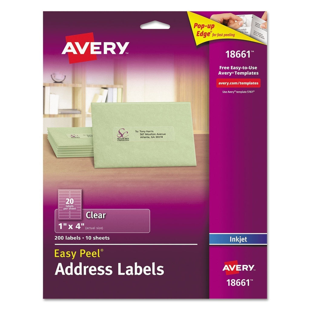 AVE18661 - Avery Easy Peel Mailing Labels For Inkjet Printers