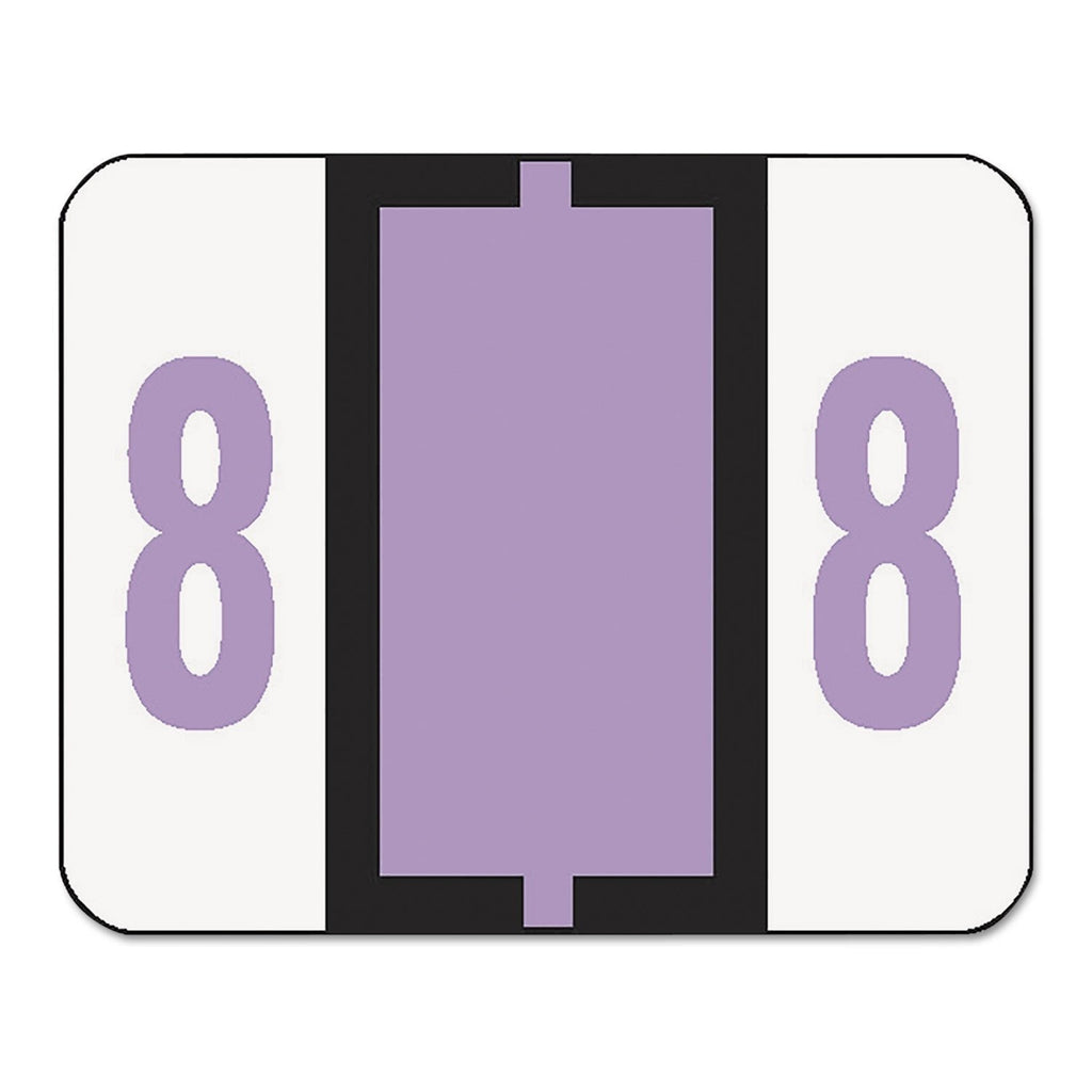 Smead 67378 End Tab Labels, Printed Text: 8, 1-1/4-Inch x 1-Inch , Lavender, 500/Roll