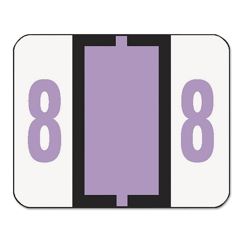 Smead 67378 End Tab Labels, Printed Text: 8, 1-1/4-Inch x 1-Inch , Lavender, 500/Roll