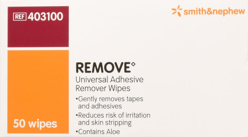 Smith and Nephew Remove Adhesive Remover Wipes 403100, 50-count White