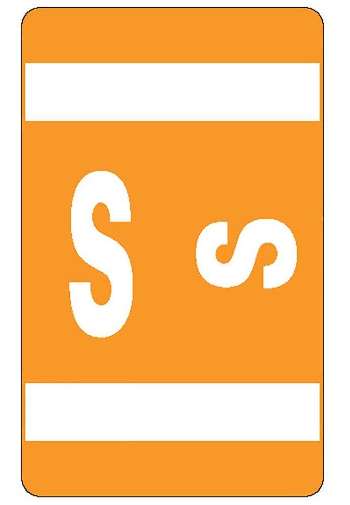 Smead AlphaZ ACCS Color-Coded Alphabetic Labels, Letter S, Orange, 100 Labels per Pack (67189)