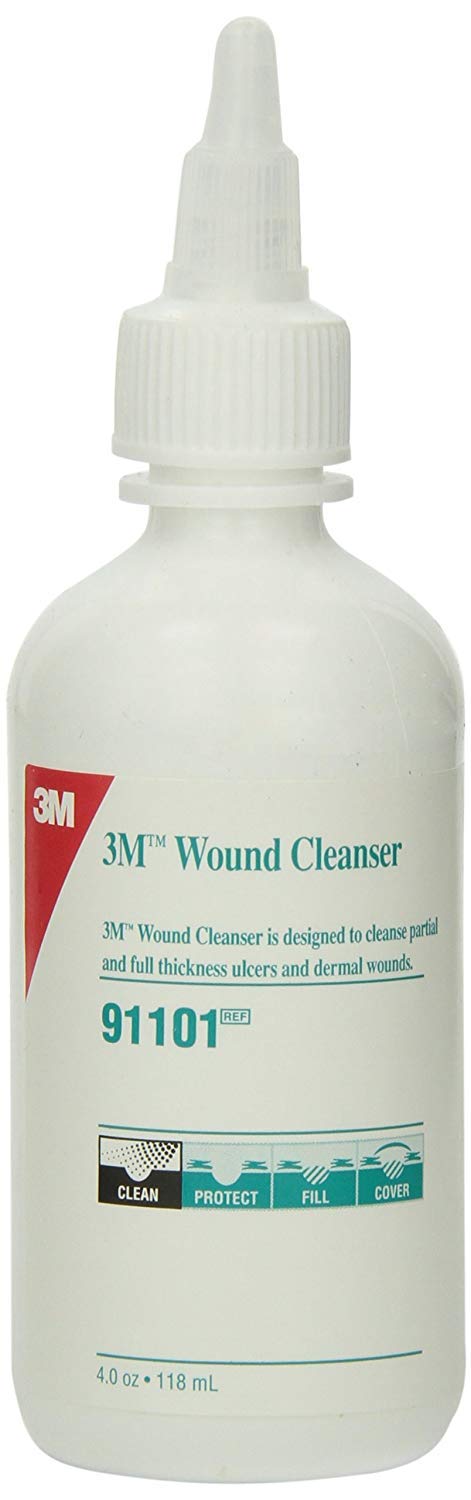 3M Wound Care Cleanser, 4 oz Bottle, Clean Ulcers and Wounds, Fragrance Free, Easy Squeeze Bottle