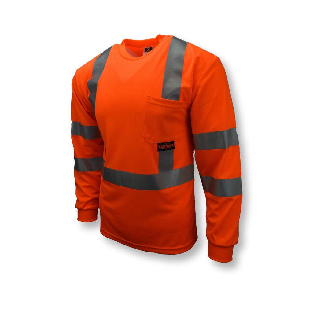 Radians ST21-3POS-XL Class 3 Max-Dri Moisture Wicking Mesh Long Sleeve Safety T-Shirt, X-Large, Orange