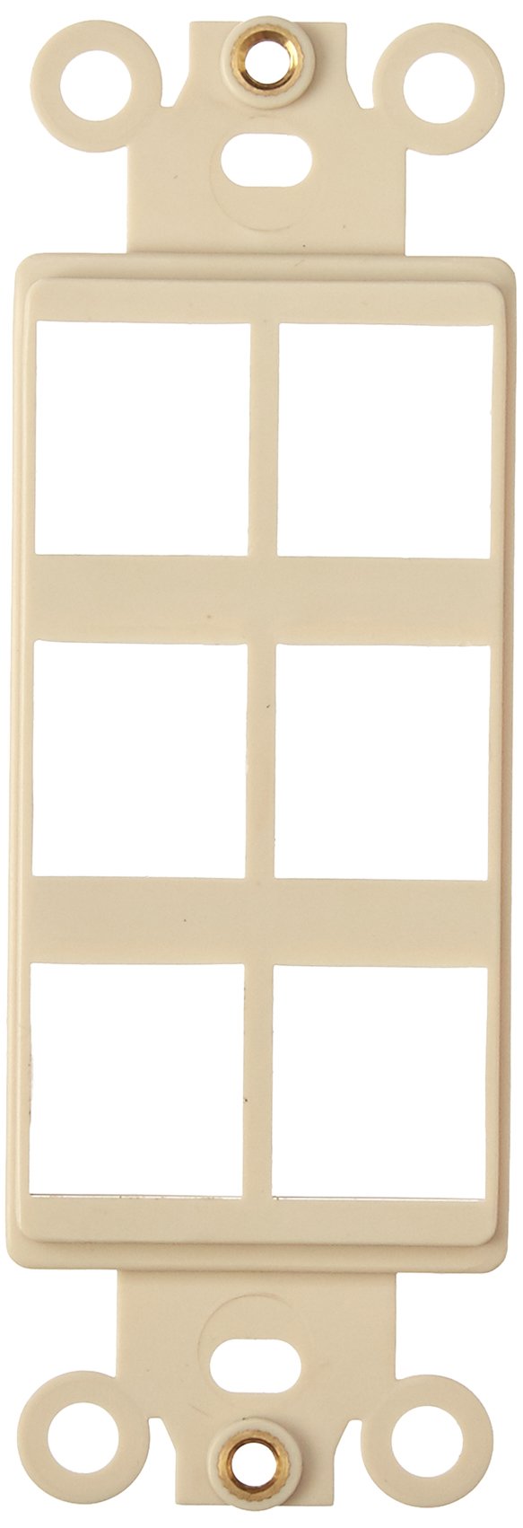 Morris 88130 Decorative DataComm Frame for Keystone Jack and Modular Inserts, 6 Ports, Almond