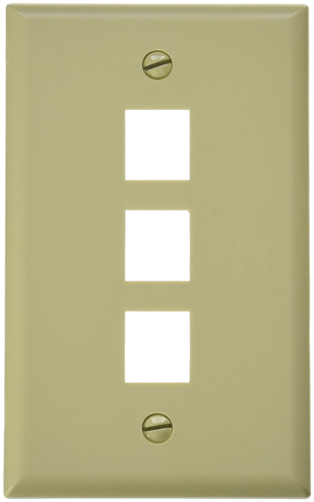 Morris 88146 DataComm Wall Plate for Keystone Jacks and Modular Inserts, 3 Ports, Ivory