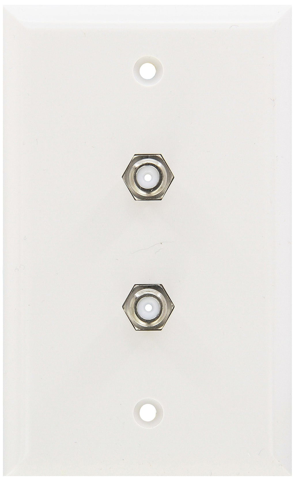 Morris 85021 Double F Connector Wall Plate, White