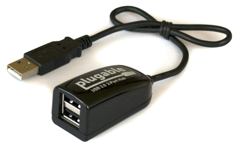 Plugable USB 2.0 2-Port High Speed Ultra Compact Hub Splitter (480 Mbps, USB 2.0, Compatible with Windows, Linux, macOS, Chrome OS)