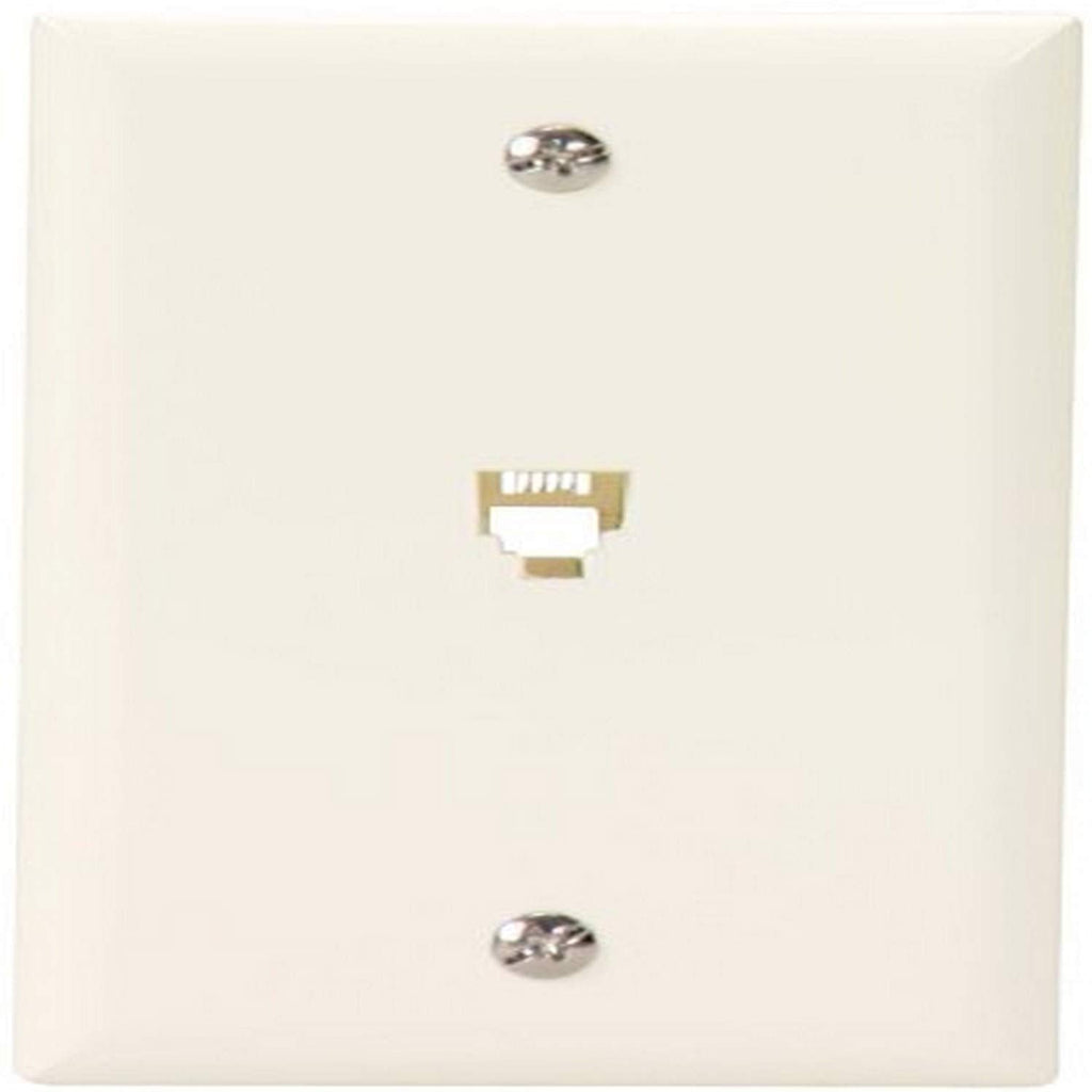 Eaton 3532-4LA Flush Mount Wallplate with Telephone Jack 4-Conductor, Light Almond