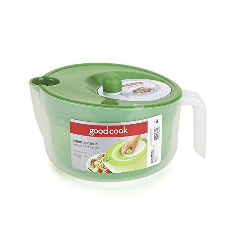 GoodCook BPA-Free Plastic 5-Qt. Capacity Deluxe Salad Spinner with Rotary Turn Knob 1 Green