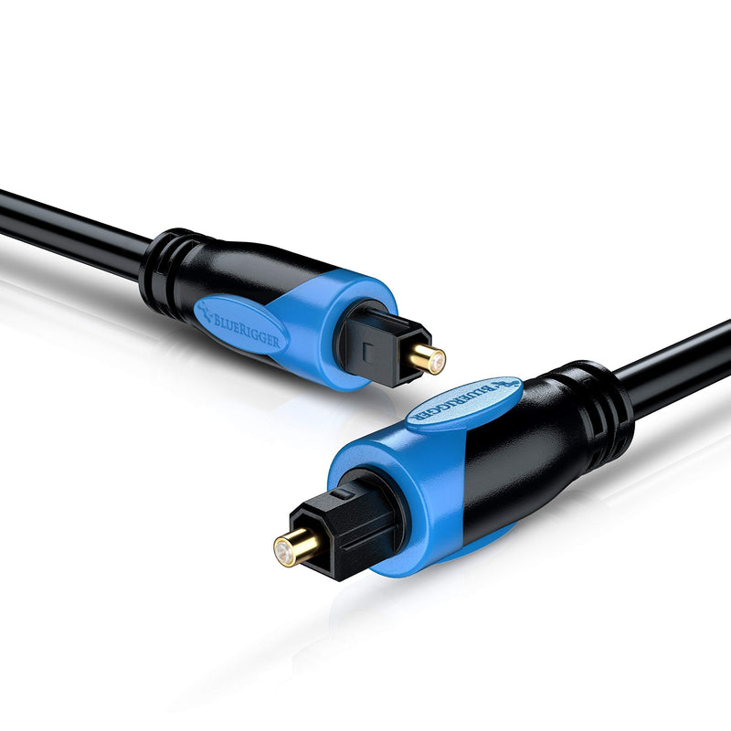 BlueRigger Digital Optical Audio Toslink Cable (3FT, Fiber Optic Cord, 24K Gold-Plated) - Compatible with Home Theatre, Sound Bar, TV, Xbox, Playstation PS5, PS4 3FT