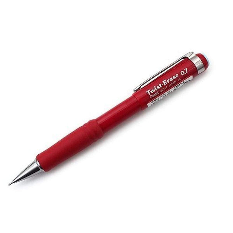 Pentel Automatic Pencil with Twist Eraser, 0.7 mm, Red (QE517B)