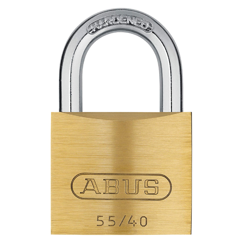 ABUS 55/40 Solid Brass Padlock with Hardened Steel Shackle, Keyed Different