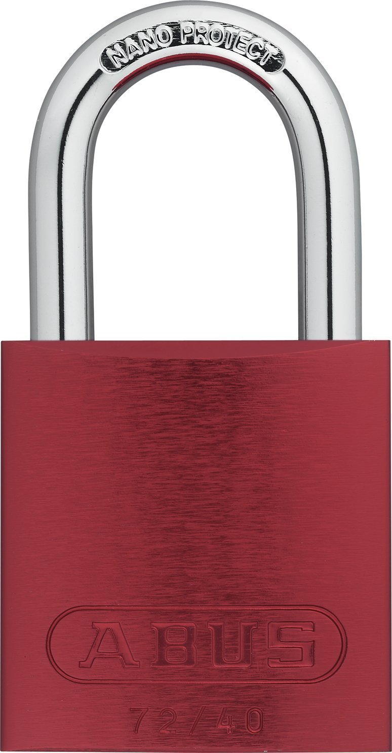 ABUS 72/40 Aluminum Safety Padlock, Keyed Different, Red