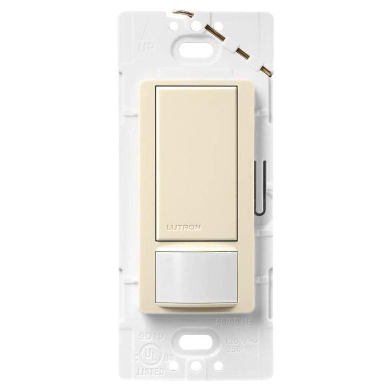 Lutron Maestro Motion Sensor Switch | No Neutral Required, 150W LED, Single Pole | MS-OPS2-AL, Almond 1 Pack