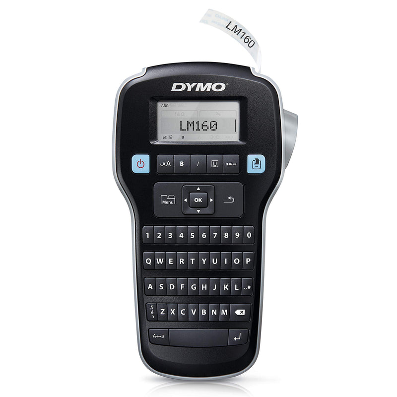 DYMO Label Maker LabelManager 160 Portable Label Maker, Easy-to-Use, One-Touch Smart Keys, QWERTY Keyboard, Large Display, for Home & Office Organization, Black 1790415 Machine Only