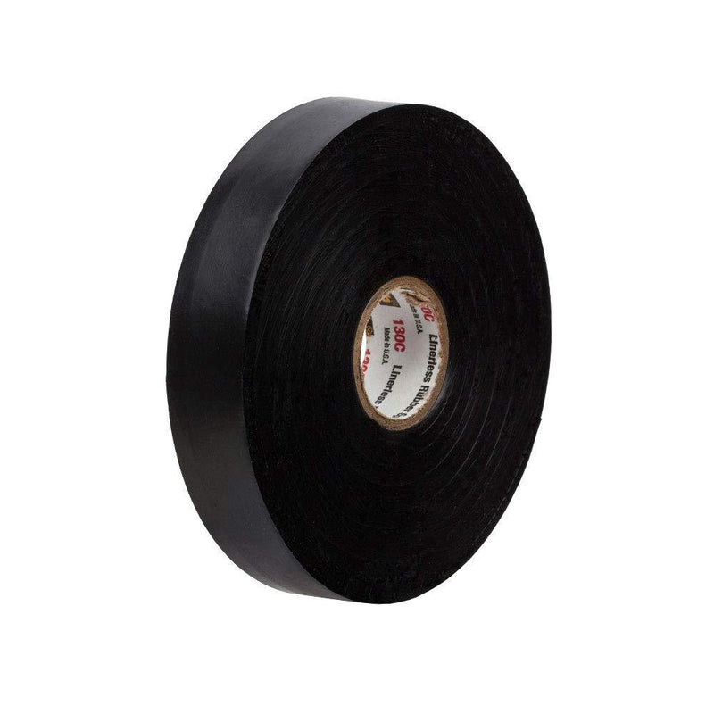 Scotch Linerless Rubber Splicing Tape 130C, 3/4 in x 30 ft, 1 roll/carton, Black