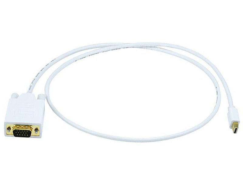 Monoprice Video Cable - 3 Feet - White | 32AWG Mini Display Port to VGA Cable