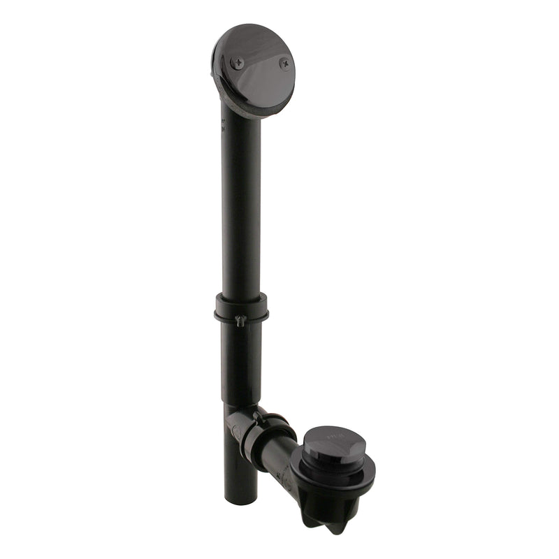 Westbrass 593144-62 Black 1-1/2" Tubular Tip Toe Bath Waste Drain Kit, Matte Black 1 Pack