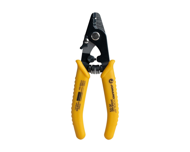 Jonard Tools JIC-375 Three Hole Fiber Optic Stripper with TPR Handle, 6" Length 3 Hole: 250 μm, 600-900 μm, 1.6-3.0 mm