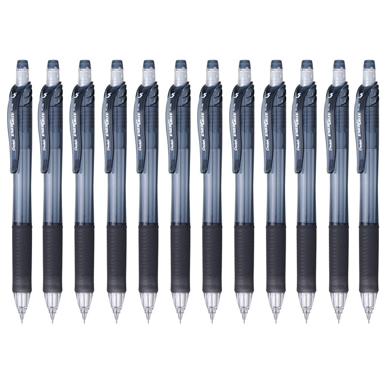 Pentel EnerGize-X Mechanical Pencil 0.5mm Black Barrel, Box of 12 (PL105A)