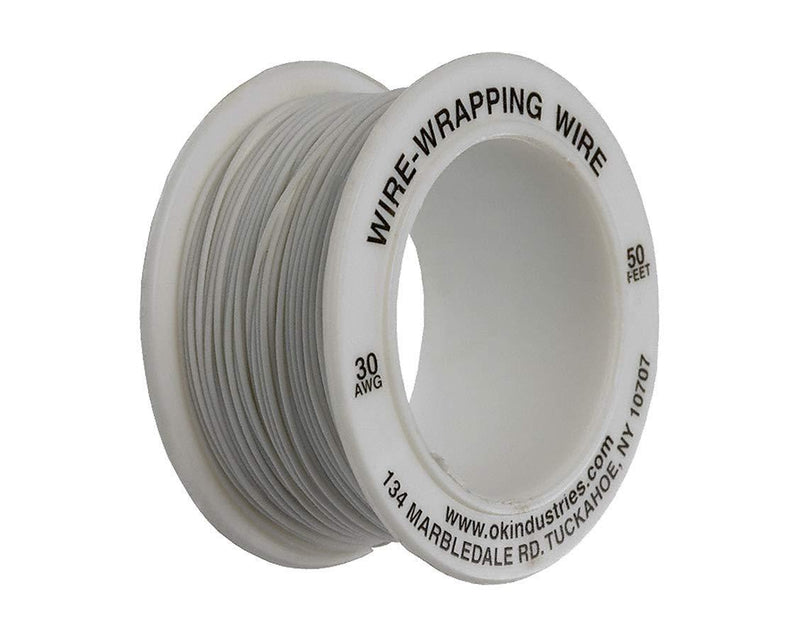 Jonard Tools R-30W-0050 White Insulated Kynar Copper Wire Roll, 30 AWG, 50 ft Length