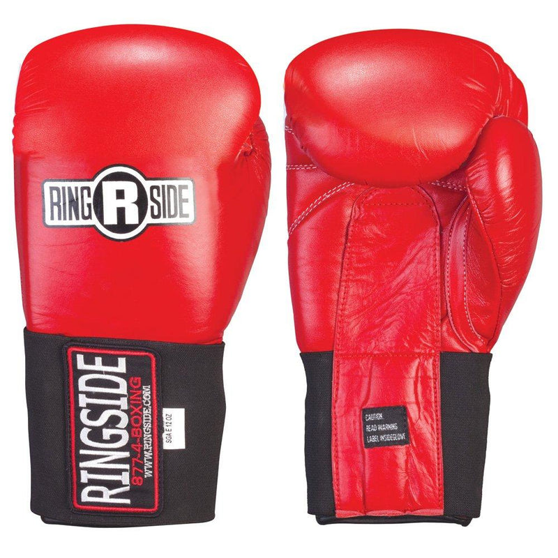 Ringside Competition Safety Gloves - Hook & Loop (Blue, 10-Ounce) Red