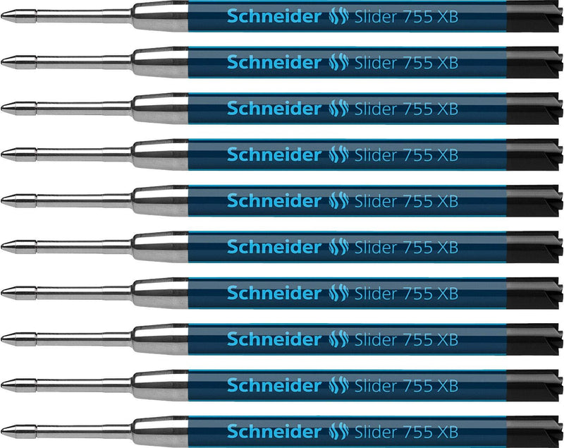 Schneider Slider 755 XB Pen Refill, Black, Box of 10 (175501)