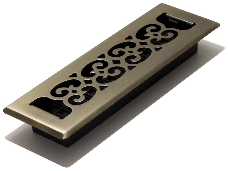 Decor Grates SP210-A Floor Register, 2x10, Antique Brass