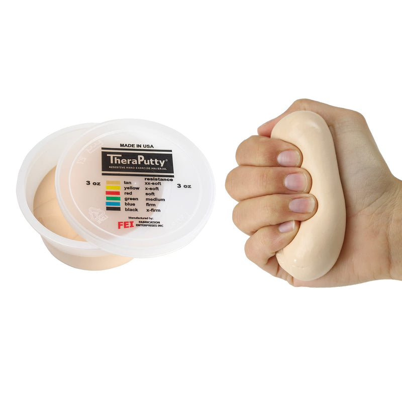 CanDo Theraputty Plus Hand Exercise Putty for Rehabilitation, Exercises, Hand Thearpy, Occupational Therapy, Hand Strengthening, Improve Motor Skills, Stress Relief 3-Ounce XX-Soft