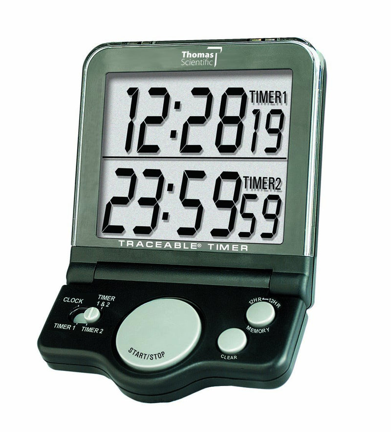 Thomas 5022 Traceable Black Jumbo Timer, 0.01 Percent Accuracy, 3-3/4" Width x 5-1/2" Height x 1/2" Thick