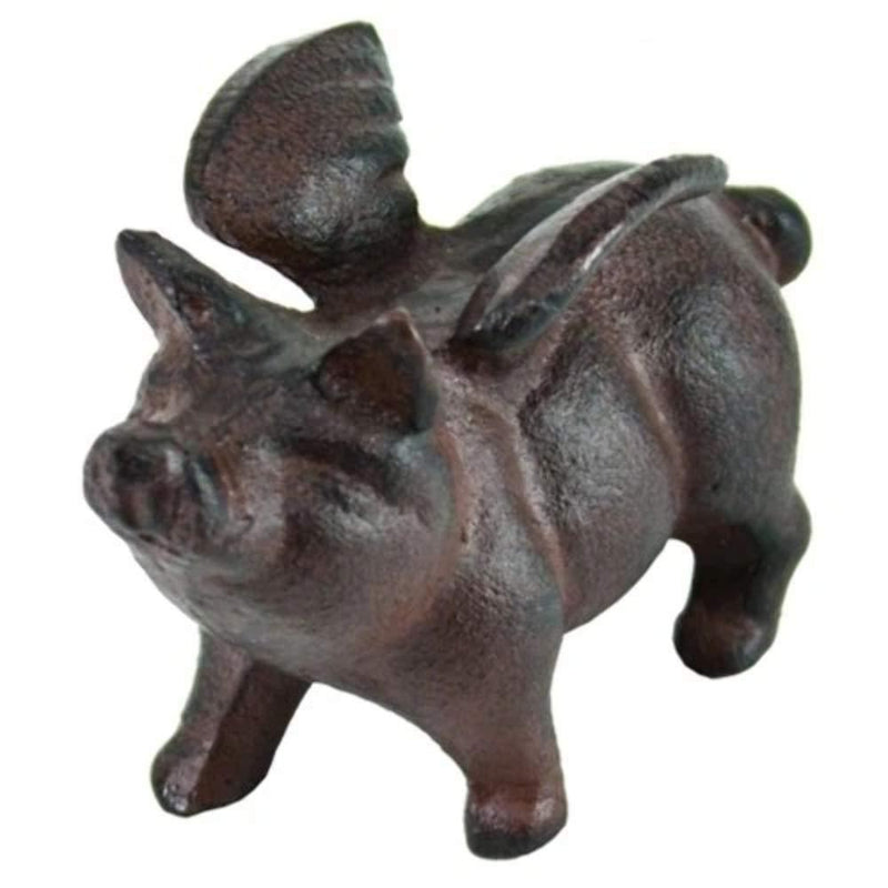 1 X Pig with Wings Paperweight Rust