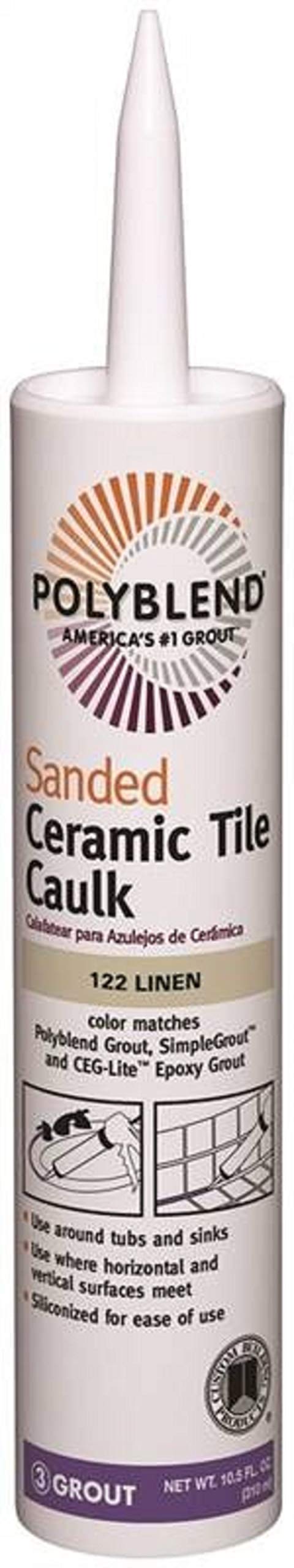 CUSTOM Polyblend PC12210S-6 Ceramic Tile Caulk Linen 10.5 oz Cartridge
