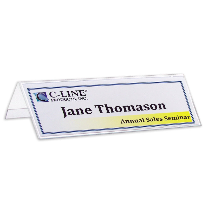 C-Line Plastic Name Tent Holders, 2-1/2 x 8-1/2 Inches, Clear, Pack of 25 (87597)