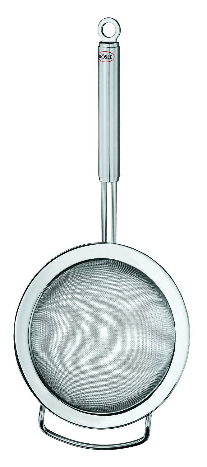 Rösle Stainless Steel Round Handle Kitchen Strainer, Fine Mesh, 6.3-inch
