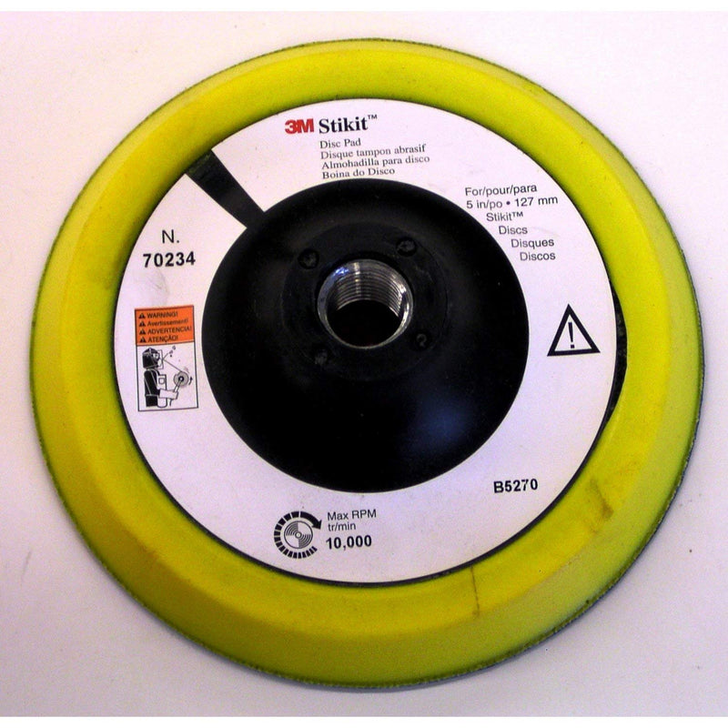 3M Stikit Disc Pad - For Adhesive Backed Discs - Use With Random Orbital Sanders, Rotary Sanders, Angle Grinders - 5" x .5" - 70234 Yellow/Blue