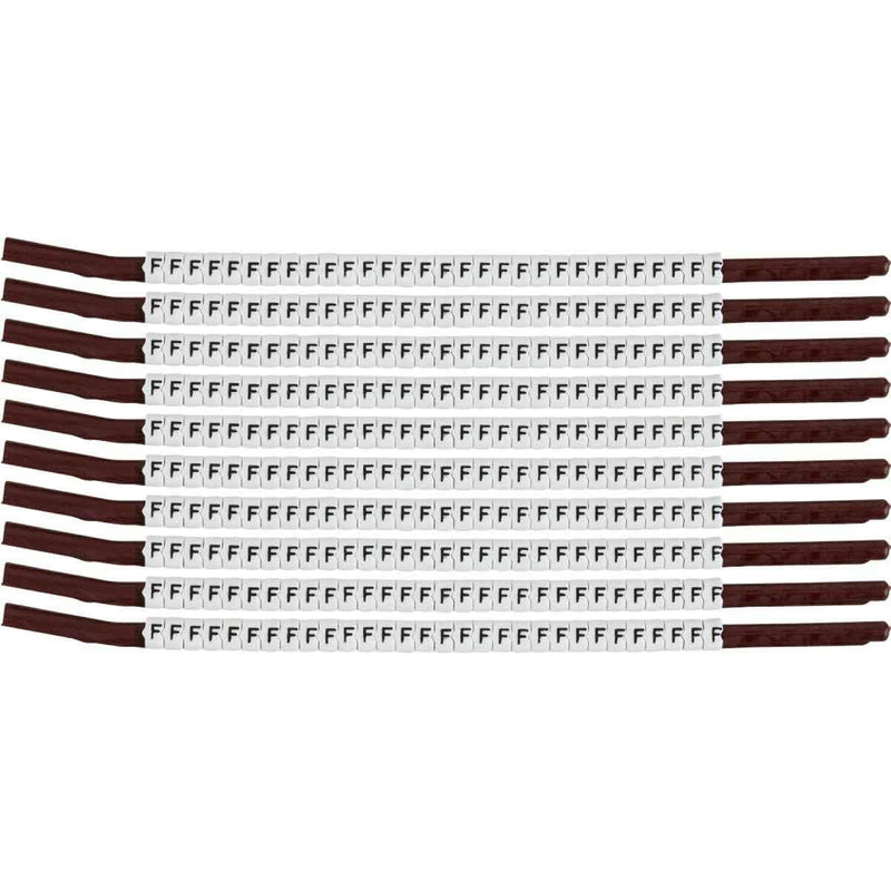 SCN15-F Black on White, Wire Marker Clip Sleeves (50 Clips)