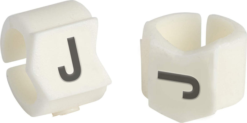 SCN23-J Black on White, Wire Marker Clip Sleeves (50 Clips)