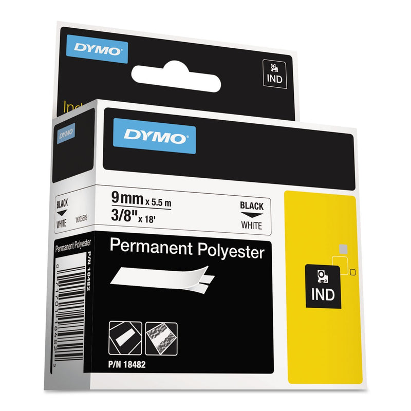 Rhino 18482 3/8" White Permanent Polyester Tape