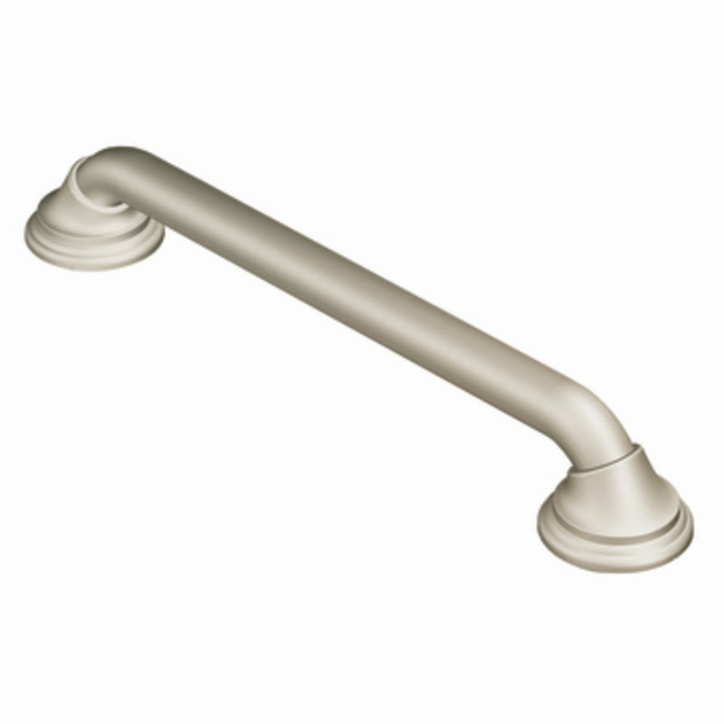 Moen R8718D3GBN Home Care Ultima 18-Inch Designer Bathroom Grab Bar with Curl Grip, Brushed Nickel Pack of 1