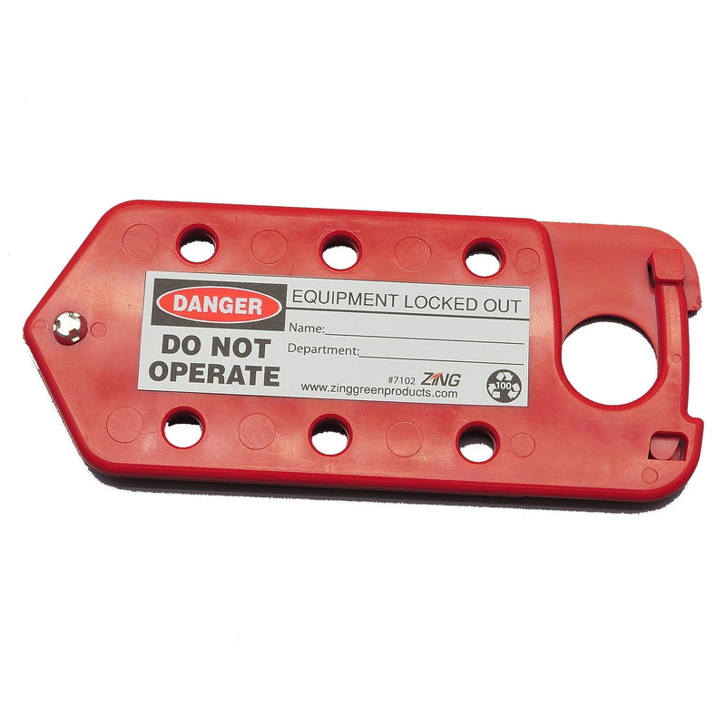 ZING 7102 RecycLockout Lockout Tagout Hasp and Tag Combination, Recycled Plastic