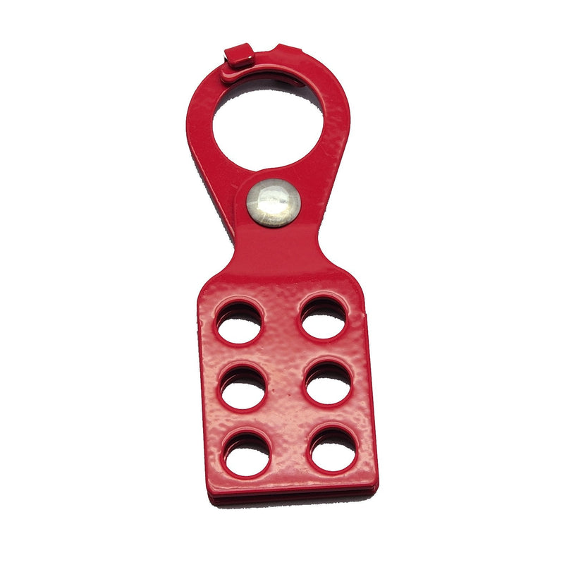 Zing Green Products 7106 ZING RecycLockout Lockout Tagout Hasp, 1" Steel with Tabs, 1" Inside Jaw Diameter, Red