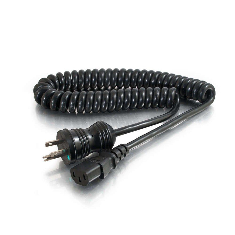 C2G Power Cord, Hospital Grade Coil, Ideal for Medical Carts and Mobile Devices, 18 AWG, Black, 4 Feet (1.21 Meters), Cables to Go 48064 Hospital Grade Coil 18AWG