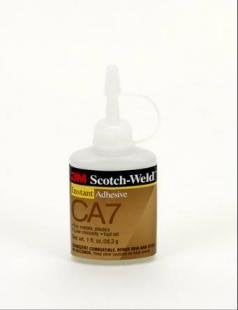 3M Scotch-Weld CA7 Cyanoacrylate Adhesive - Clear Liquid 1 oz Bottle - Shear Strength 2500 psi - 21061 [PRICE is per BOTTLE]