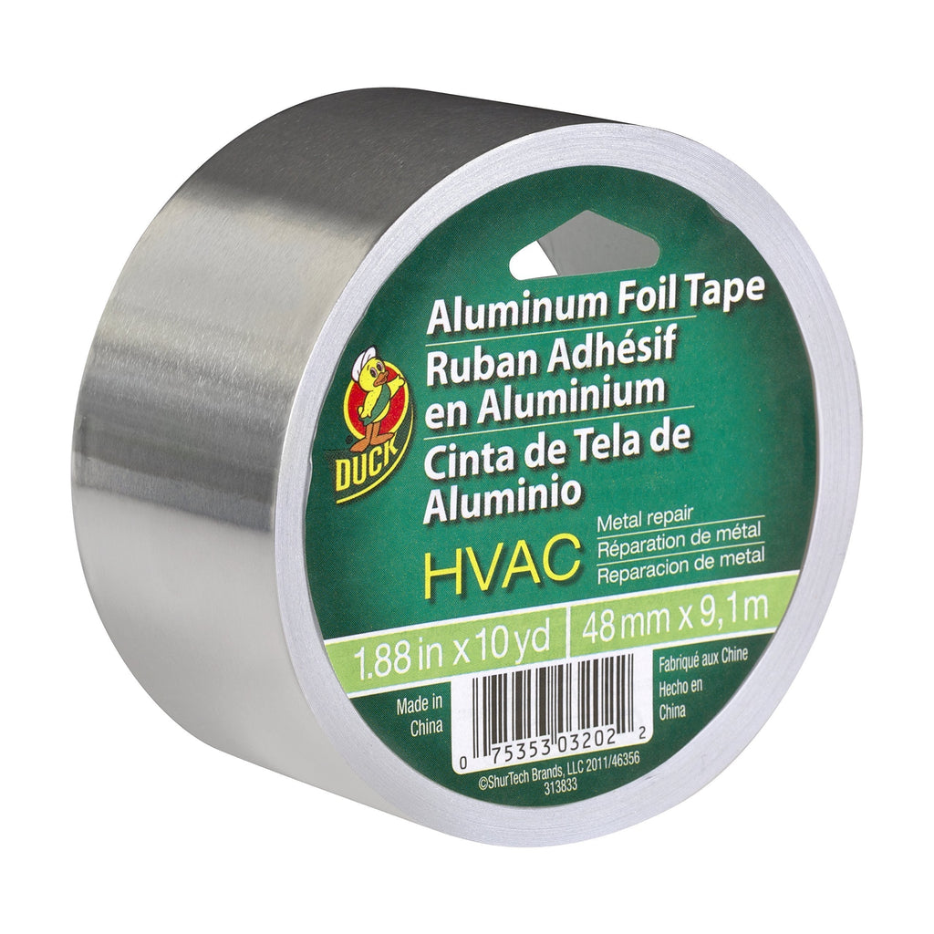 Duck Brand 280416 HVAC UL 723 Metal Repair Aluminum Foil Tape, 1.88-Inch by 10 Yards, Single Roll, Silver 1.88 Inch x 10 Yards